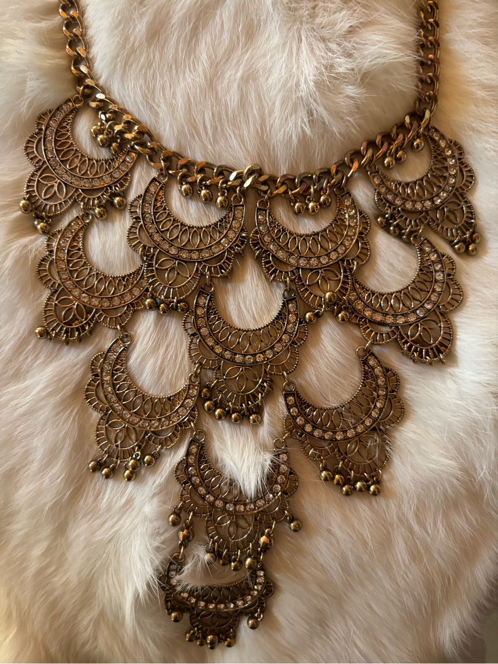 Gold Filigree Statement Necklace - Women Jewelry